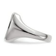 thumbnail image 3 of 14k White Gold Polished Solid Back Signet Ring Size 10 Ring for Women - 13.1 Grams, 3 of 6