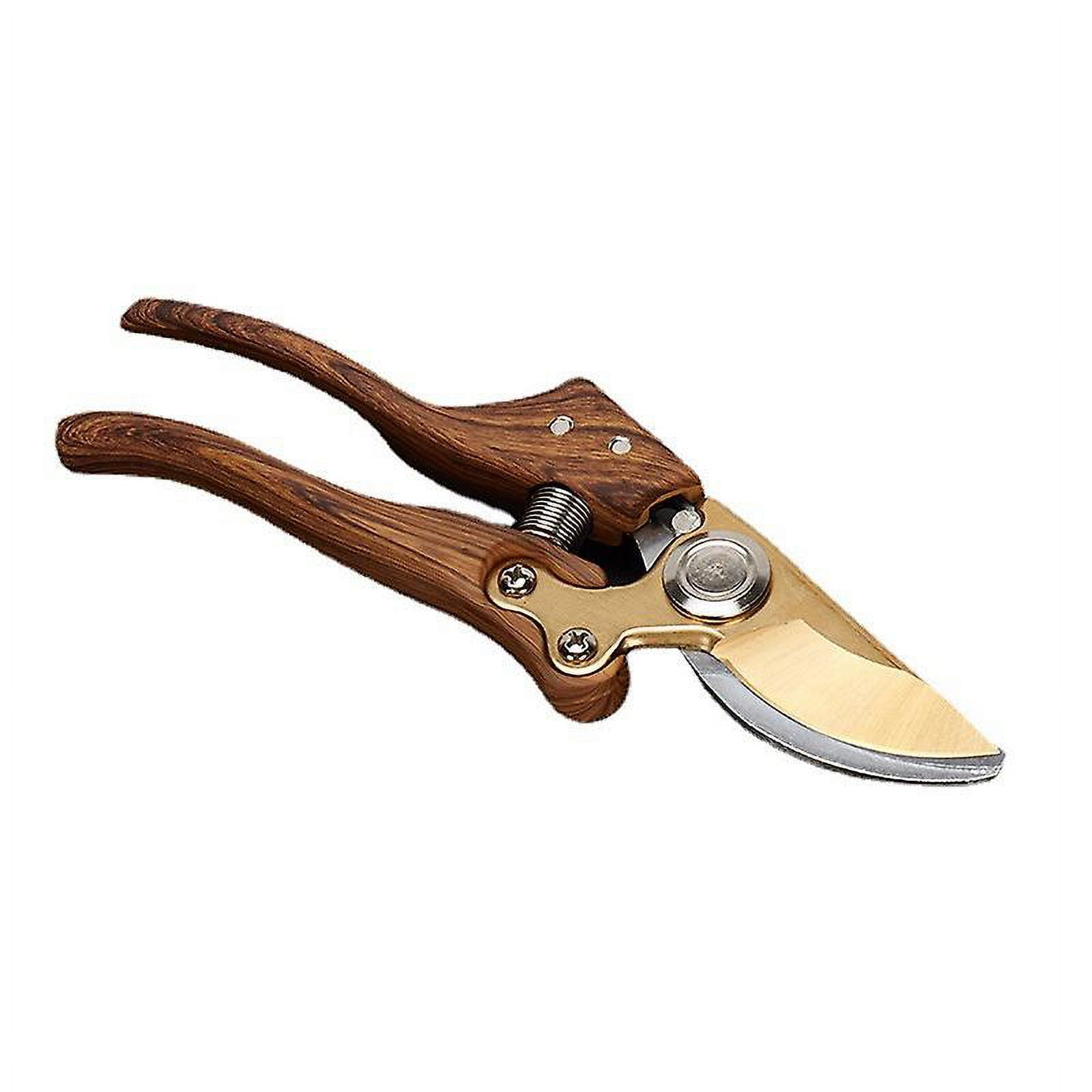 Garden Pruning Shears, Garden Scissors Made of SK5 Steel, Labor-Saving Garden Pruning Shears for Pruning Thick Branches and Bamboo (Wood Grain)21.5CM