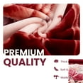 thumbnail image 4 of YHSF Korean Mink Blanket - 2 Ply Thick & Soft Reversible Printed Plush Throw - Warm Cozy & Comfy Korean Faux Mink Blanket - Easy Care, Fade-Proof, Flower/Burgundy Style, Queen, 5 LB, 87 in x 75 in, 4 of 4