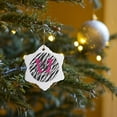 thumbnail image 7 of 3drose, Trendy Fushcia Butterfly on Zebra, 3 inch Snowflake Porcelain Ornament, 7 of 7