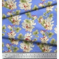 thumbnail image 3 of Soimoi Poly Georgette Tissu Feuilles & Magnolia Imprimé Floral par Yard 42 Pouces de Large, 3 of 5