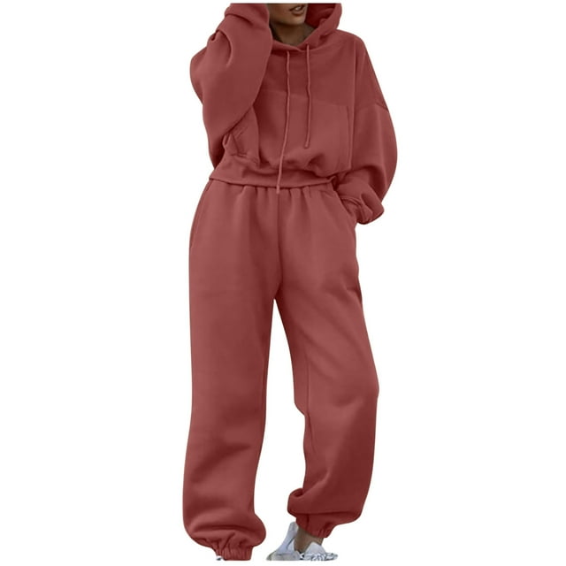 Conjunto de chándal de mujer otoño-invierno 2025: sudadera con capucha de manga larga y pantalones holgados, mezcla de algodón, ropa informal/deportiva, tallas S-XL.