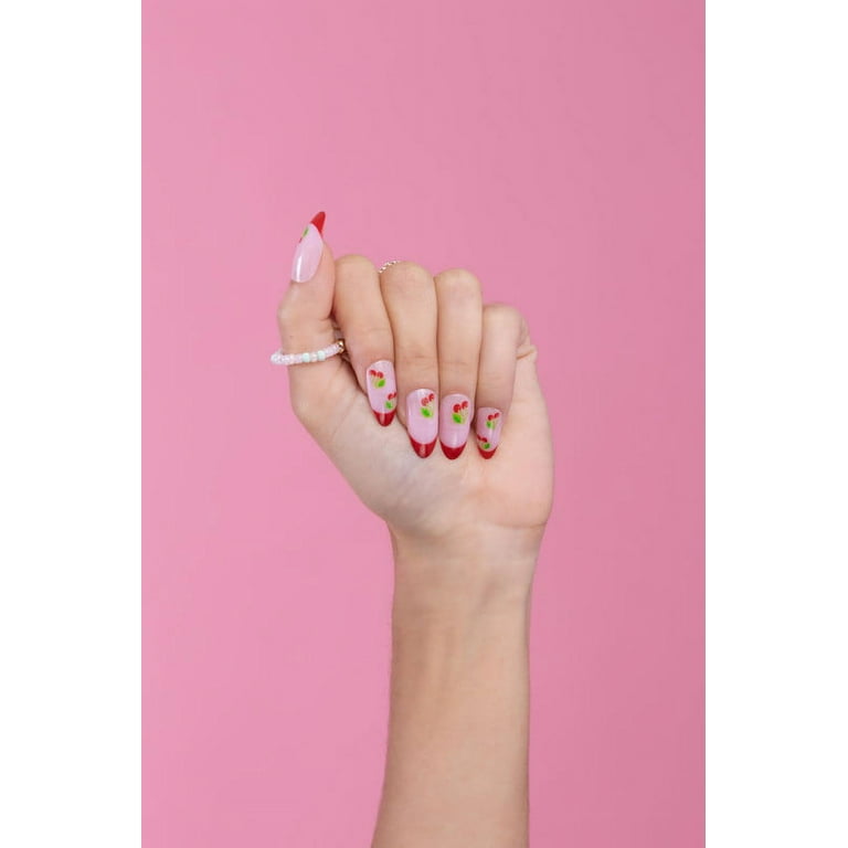 PaintLab Reusable Press on Gel Nails Kit Almond Shape Cherry