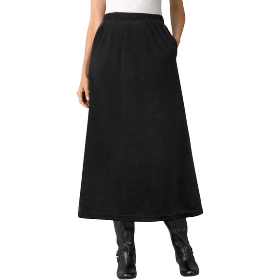 Woman Within Plus Size Velour A-Line Skirt