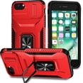 thumbnail image 1 of Funda para GANGXUN iPhone SE 2020/2022 - Soporte metálico, Función magnética, Rojo, 1 of 6