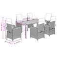 thumbnail image 4 of vidaXL 7 Piece Garden Dining Set with Cushions Black Poly Rattan, 4 of 5