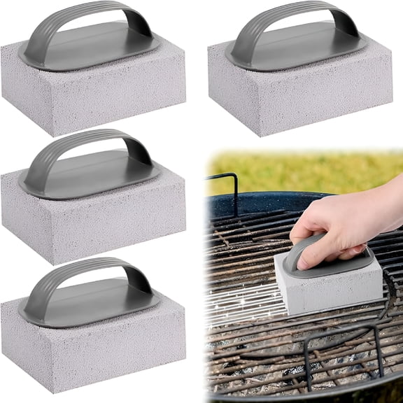 ACDANC 4Pcs Pumice Stone for Cleaning Oven,Grill Brick with Handle,BBQ Griddle Cleaner for Blackstone