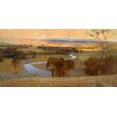 thumbnail image 2 of Streeton, Arthur 14x9 Black Ornate Wood Framed with Double Matting Museum Art Print Titled - Still glides the stream, and shall for ever glide, 2 of 4