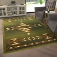thumbnail image 3 of Emma + Oliver 6x9 Olefin Accent Rug with Southwestern Geometric Arrow Design in Green, Black, Beige & Ivory and Natural Jute Backing, 3 of 7