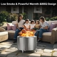 thumbnail image 3 of OutVue 27 inch Stainless Steel Smokeless Fire Pit, Outdoor Smokeless Firepit, Wood Burning Fire Pits for Camping, Bonfire, Low Smoke Firepit for Outside (Vertical Hole), 3 of 6