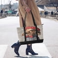 thumbnail image 4 of FORMRS Canvas Laptop Tote Bag for Women with 15.6" Computer Compartments Shoulder Handbag, Gray Dog Artist, 4 of 7