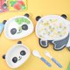 thumbnail image 4 of Vajilla de fibra de bambú con diseño de Panda para bebé, juego de vajilla infantil segura con dibujos animados, cuenco, tenedor, taza, cuchara, plato, platos de alimentación, 4 of 5