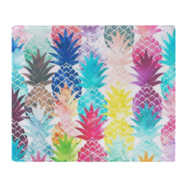 CafePress Hawaiian Pineapple Pattern Tropical Soft Fleece Throw