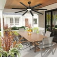 thumbnail image 2 of Craftian 80 inch Industrial Ceiling Fan with Light and Remote, Large Ceiling Fan with 8 Blades,6 Speed for Outdoor Indoor, Black, 2 of 9