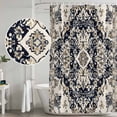 thumbnail image 4 of Black White Boho Shower Curtain Set - 72" x 78" Washable Bathtub Curtain with 12 Hooks, Vintage Ethnic Tribe Abstract Art Waterproof Fabric Stall Shower Curtains for Bathroom/Bathtub Décor, 4 of 6