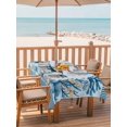 thumbnail image 2 of Outdoor Tablecloth with Umbrella Hole for Patio/Picnic/Party/Camping, Ocean Set Sail Waterproof Table Cloth Rectangle Table Cover Washable, Sailboat Sea Waves Blue Coral Starfish (52"x 70"), 2 of 8