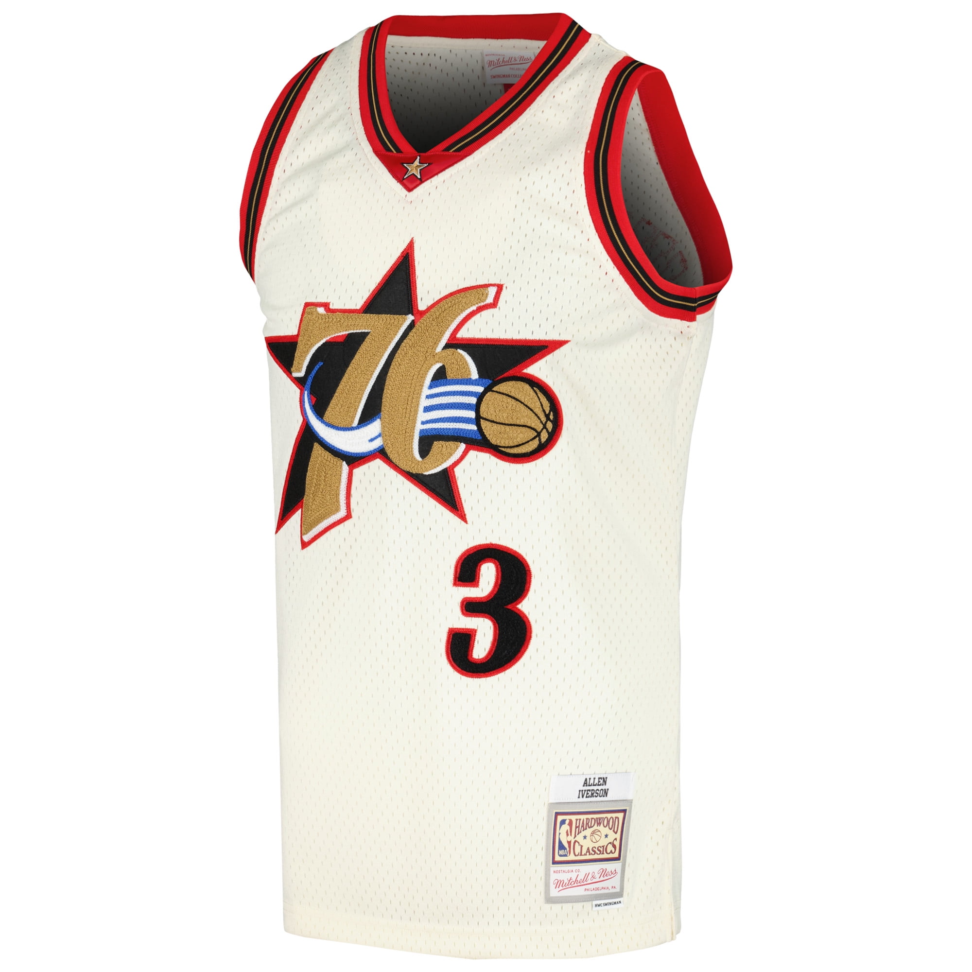 Men's Mitchell & Ness Allen Iverson Cream Philadelphia 76ers