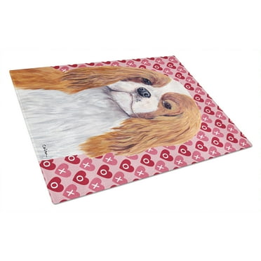 Carolines Treasures SC9245LCB Cavalier Spaniel Hearts Love and Valentines Day Portrait Glass Cutting Board Large 12H x
