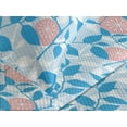 thumbnail image 3 of Ambesonne Leafy Artwork Quilted Coverlet 2 Pcs, Modern Floral Citrus, Twin Size, Azure Blue Salmon White, 3 of 4