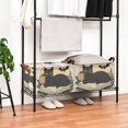 thumbnail image 3 of Yayeee Foldable Storage Basket for Shelves with Handles Set of 2 Waterproof Cloth Bins, Beige Halloween Cat, 3 of 7