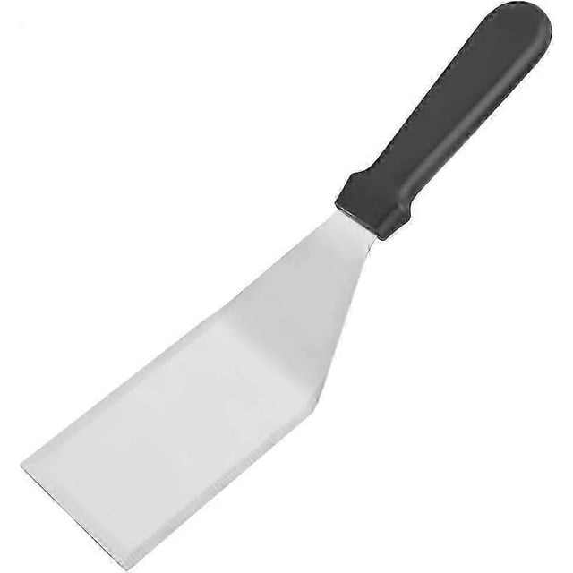 Raspador de parrilla negro, espátula para barbacoa, longitud: 180 mm, mango resistente al calor, espátula para barbacoa, uso profesional y doméstico