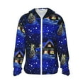 thumbnail image 2 of Uemuo Christmas Night Pattern Women's Full Zip UPF 50+ Sun Protection Hoodie Jacket Long Sleeve Sun Shirt Hiking Outdoor Performance with Pockets-Large, 2 of 9