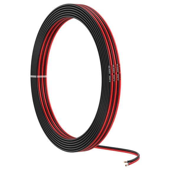 22 AWG Parallel Silicone Wire by MMOBIEL  32.8 FT Red & Black Flexible Tinned Copper Cable 600 V 200 C Dual Conductor Hook-Up Wire for LED, Automotive, Audio, RC & DIY Electronics