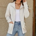 thumbnail image 4 of clear 50% off Usmixi Winter Womens Sweater Coat Knit Sweater Coat for Women Open Front Zipper Loose Stand Neck Sweater Cardigan Winter Long Sleeve Cozy Knitted Outerwear with Pocket Up to 65% off, 4 of 5
