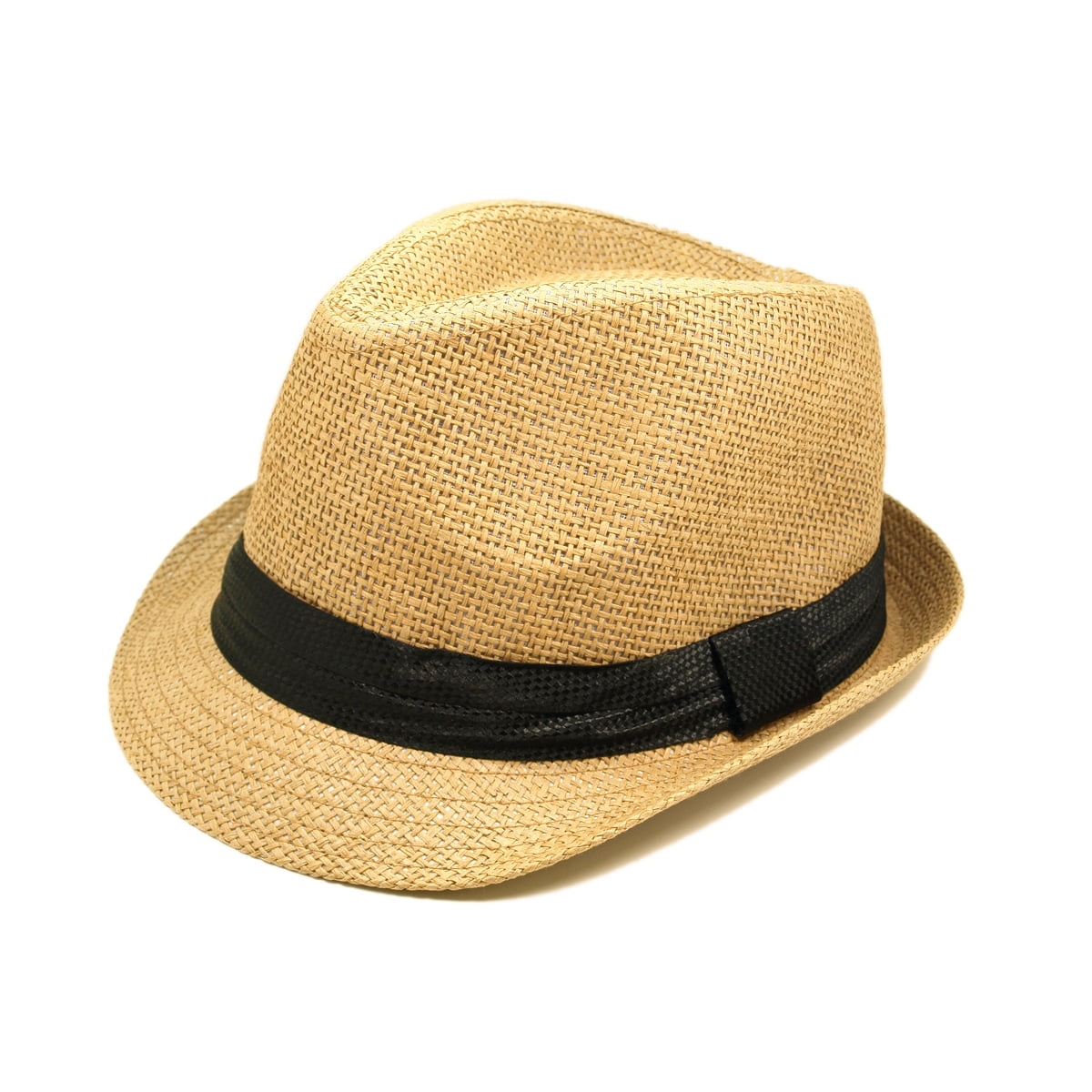 TrendsBlue Classic Tan Fedora Straw Hat Band Available 