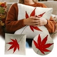 thumbnail image 2 of Autumn Throw Pillow Covers 18x18 Set of 2 - Harvest Maple Leaf Pattern Thanksgiving Home Decor, Farmhouse Linen Cushion Cases for Sofa Couch Indoor Outdoor Fall Seasonal Decorations, 2 of 5