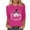 Hot Pink, variant on Breast Cancer Shirts for Women Casual Floral Pink Ribbon Graphics Long Sleeve T-Shirt Crew Neck Breast Cancer Awareness Pullover Tops Pink XXXL