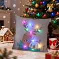 thumbnail image 4 of Christmas Pillow Cover 45 cm x 45 cm LED Illuminated Two Mode Flash or Steady On Multicolor Holiday Design Polyester Sofa Cushion Cover, 4 of 6