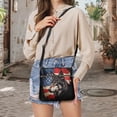 thumbnail image 5 of LedBack American Flag Wolf Print Women Hobo Purse Crossbody Leather Satchel Bag Multi Pocket Shoulder Handbag Sling Messenger Bag for Travel Daily Use, Red, 5 of 7