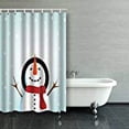 thumbnail image 1 of ABPHQTO Muñeco de nieve y copo de nieve Cortina de ducha Poliéster Cortina de baño 150x180 cm, 1 of 1