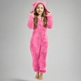 thumbnail image 2 of XIMIN Kids Girls Fleece Onesie Pajamas Jumpsuit Costume Fuzzy Cute Animal Onesie Winter Warm Sherpa Lined Romper One Piece Zipper Hooded Cute Playsuit Sleepwear, 2 of 6