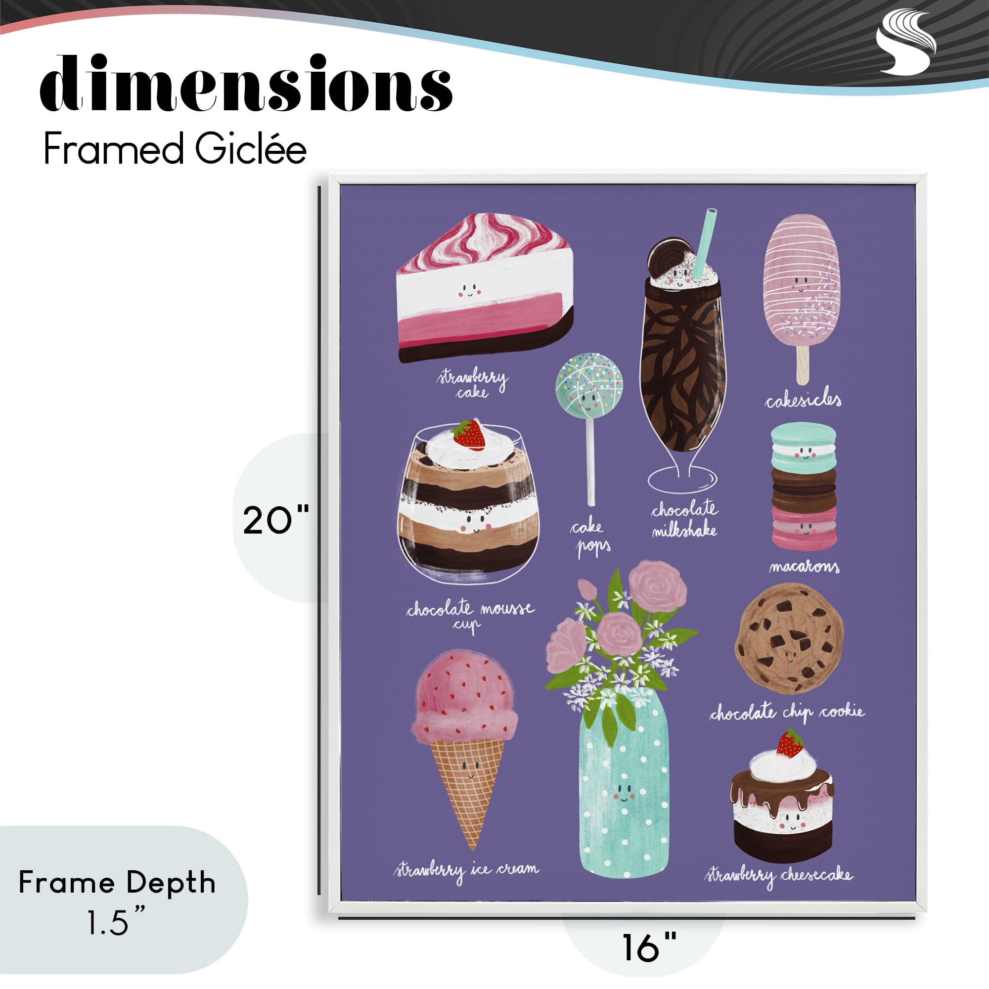 Stupell Industries Decadent Desserts & Flowers White Framed Giclee Art, design by Metka Hiti