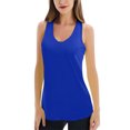 thumbnail image 1 of Lucakuins Camiseta sin mangas de ajuste de color sólido seco de capa base de compresión para mujer, blanco / negro / azul real Lucakuins  moda, 1 of 5