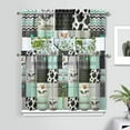 thumbnail image 2 of 3 PCS Cow Print Kitchen Curtains Set - Farmhouse Tier Curtains with Valance (54x18 + 27.5x36 Inch) for Rustic Decor, Rod Pocket Window Treatment Panels for Cow Lovers, 2 of 6