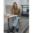 thumbnail image 5 of Zeagoo Women's Going Out Top Long Sleeve Sheer Mesh Shirts Fitted Mock Neck Trendy Blouses, 5 of 7