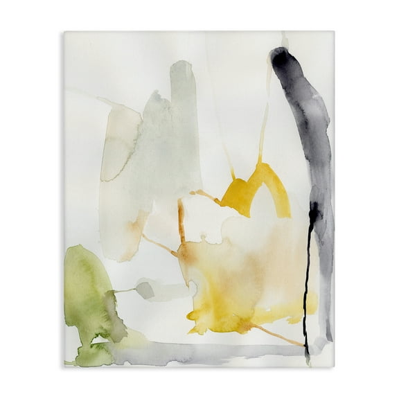 Stupell Industries Subtle Watercolor Splashes Abstract Painting Wrapped Canvas Art Print Wall Art, 16 x 20