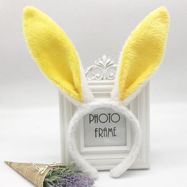Diadema de conejo de peluche navideño para fiesta de Halloween, discoteca, con orejas de conejo de alambre, joyería para la cabeza