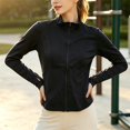 thumbnail image 6 of Women's Running Jacket Long Sleeve Zip Up Slim Sports Jacket UPF 50+ Lightweight Training Jacket Yoga Gym Fitness Tops with Thumb Hole Soft Lightweight Jacket Daily Travel Outfits, 6 of 8