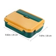thumbnail image 2 of 1 juego de cajas Bento aisladas de doble capa, caja de almuerzo con rejilla dividida, contenedor de alimentos (amarillo, verde) HOMEMAXS 12482443-MX, 2 of 6