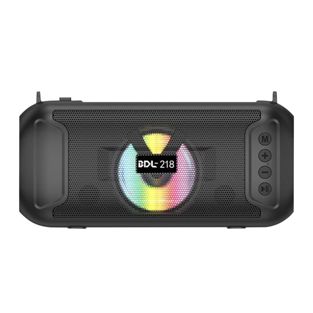 Haut-parleur Bluetooth Portable avec Sortie 5 W, Banque d'Alimentation 1200 mAh, Poignée Intégrée, Portée 10 m, Noir Bleu Rouge