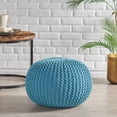 thumbnail image 2 of Barwick Modern Knitted Cotton Round Pouf, 2 of 8