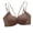 Coffee, variant on Bras for Women Double Thin Straps Lace Side Comfort Push Up Bra Adjustable Spaghetti Strap Support Bra Front Closure Wireless Bra Size S Brown