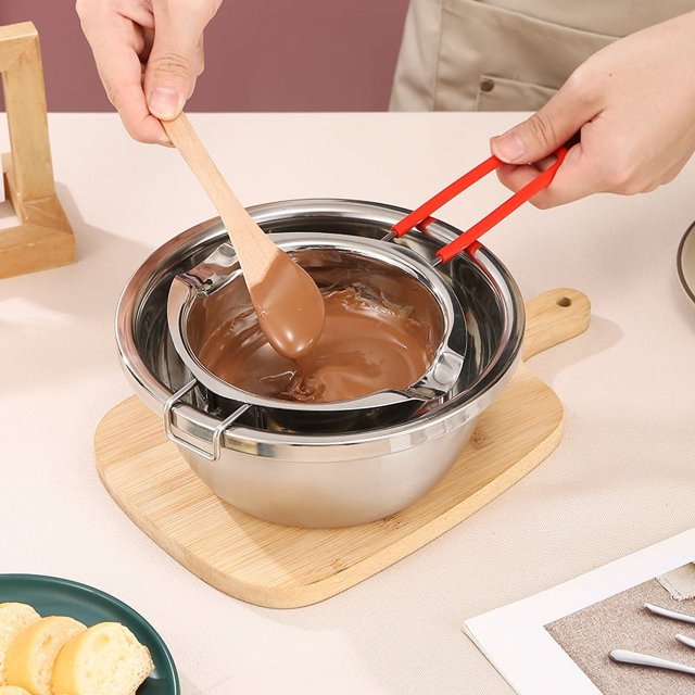 Olla para derretir chocolate de acero inoxidable 304, recipiente para derretir queso y mantequilla, recipiente para derretir agua, herramientas para hornear