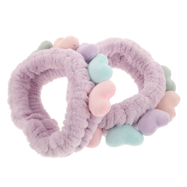 gomas para el pelo faciales de spa, para lavar el cabello, diademas con forma de corazón
