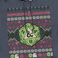 thumbnail image 2 of Dungeons And Dragons 20-Sided Dice Ugly Christmas Unisex Adult Pull-Over Heather Hoodie,Navy, Medium, 2 of 3