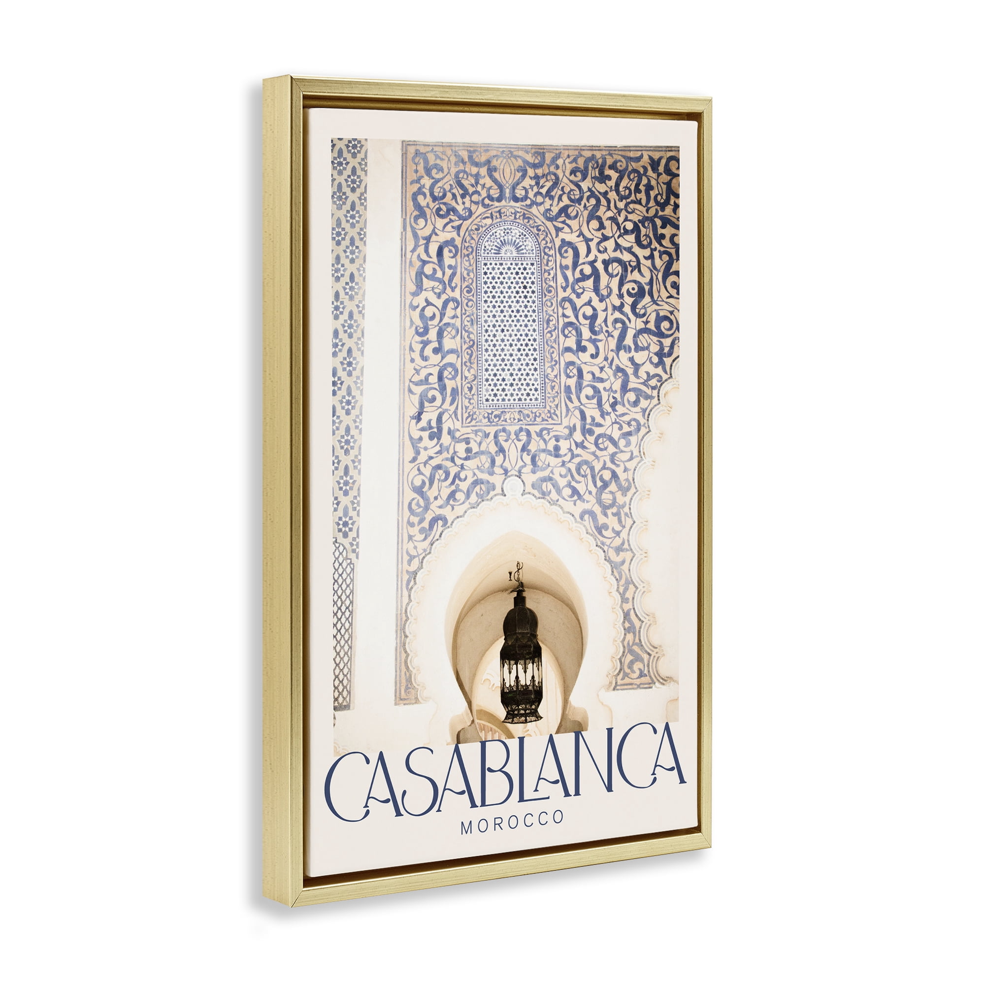 Stupell Industries Ornate Casablanca Architecture Gold Framed Floater Canvas Wall Art, design by Emily Navas